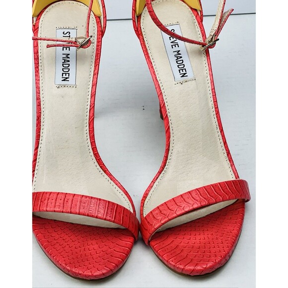 Steve Madden Shoes Womens 9 Pink Stecy Coral SNK Strappy Heels Open Toe Formal - Picture 8 of 13